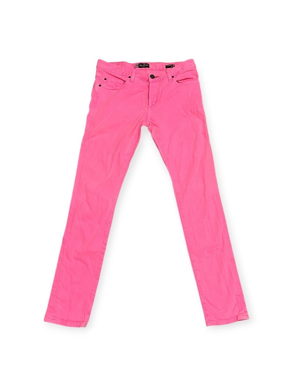 Kill City Junkie Fit Neon Pink Skinny Jeans Women's 32 Punk Goth